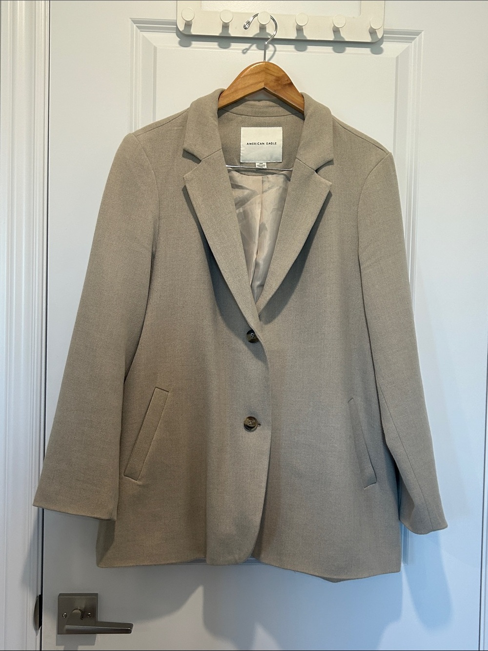 American Eagle Outfitters Light Taupe Women's Blazer Jacket